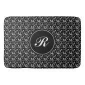 Elegant zwart-wit  Patroon Monogram Badmat (Voorkant)
