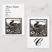ELEGANT ZWART WIT PAUW MONOGRAM VISITEKAARTJE (Voorkant / Achterkant)
