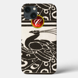 ELEGANT ZWART WIT PAUW ROOD ROBIJN EDELMOON INITIA iPhone 13 HOESJE
