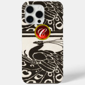 ELEGANT ZWART WIT PAUW ROOD ROBIJN EENMONOGRAM Case-Mate iPhone CASE (Achterkant)