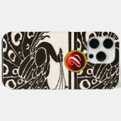 ELEGANT ZWART WIT PAUW ROOD ROBIJN EENMONOGRAM Case-Mate iPhone CASE (Achterkant (horizontaal))