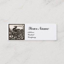 ELEGANT ZWART WIT PAUWMONOGRAM MINI VISITEKAARTJE