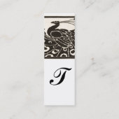 ELEGANT ZWART WIT PAUWMONOGRAM MINI VISITEKAARTJE (Achterkant)