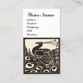 ELEGANT ZWART WIT PAUWMONOGRAM VISITEKAARTJE