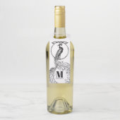  Elegant Zwart-Wit Peacock QR Code Flessenhanger (Op fles)
