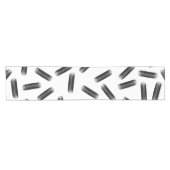 Elegant zwart-wit penseelpatroon korte tafelloper (Horizontaal)