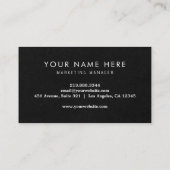 Elegant zwart-wit Pickleball Visitekaartje (Achterkant)