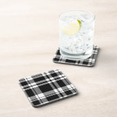 Elegant zwart wit plaid patroon bier onderzetter (Rechterzijde)