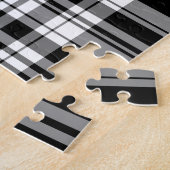 Elegant zwart wit plaid patroon legpuzzel (Zijkant)
