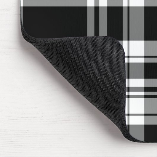 Elegant zwart wit plaid patroon muismat (Hoek)