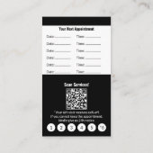 Elegant zwart-wit portret formaat en loyaliteit afsprakenkaartje (Achterkant)