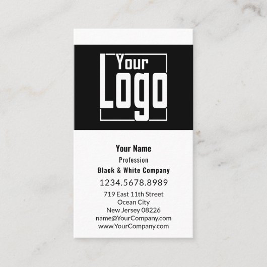 Elegant zwart-wit portret formaat en loyaliteit afsprakenkaartje (Voorkant)