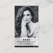 Elegant zwart-wit portret visitekaartje (Achterkant)