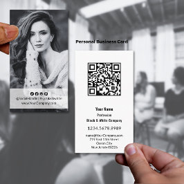 Elegant zwart-wit portret visitekaartje