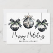 Elegant Zwart Wit Prettige Feestdagen Feestdagenkaart (Voorkant)