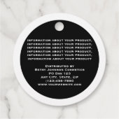 Elegant zwart-wit product Label (Achterkant)