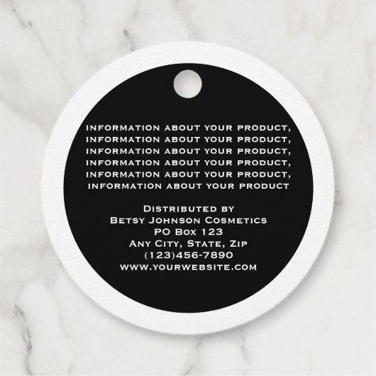 Elegant zwart-wit product Label (Achterkant)