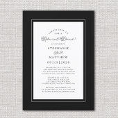 Elegant zwart-wit proefmaal diner voor de bruiloft kaart