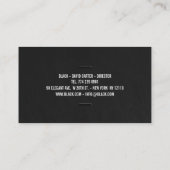 Elegant zwart-wit professioneel modern eenvoudig visitekaartje (Achterkant)
