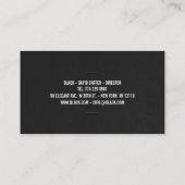 Elegant zwart-wit professioneel modern eenvoudig visitekaartje (Achterkant)