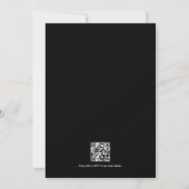 Elegant zwart-wit QR-code-huwelijk met monogram Kaart (Achterkant)