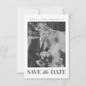 Elegant Zwart & Wit Qr-code Monogram Trouwfeest Save The Date (Voorkant)