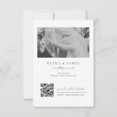 Elegant Zwart & Wit Qr-code Monogram Trouwfeest Save The Date (Achterkant)