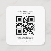 Elegant zwart-wit QR code RSVP respons Informatiekaartje (Achterkant)