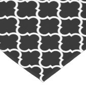 Elegant zwart-wit quatrefoliepatroon korte tafelloper (Hoek)