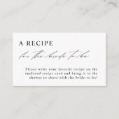 Elegant Zwart-Wit Recept Aanvraag Informatiekaartje (Voorkant)