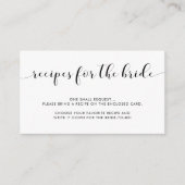 Elegant zwart-wit Recipe-aanvraagkaart Informatiekaartje (Voorkant)
