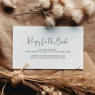 Elegant zwart-wit Recipe-aanvraagkaart Informatiekaartje