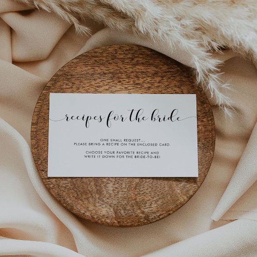 Elegant zwart-wit Recipe-aanvraagkaart Informatiekaartje