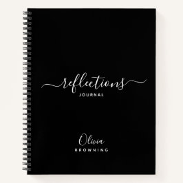 Elegant zwart-wit Reflections Journaal Notitieboek