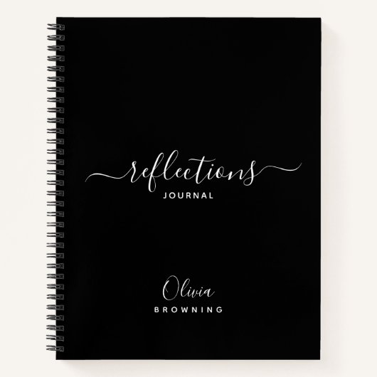 Elegant zwart-wit Reflections Journaal Notitieboek (Voorkant)