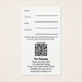 Elegant zwart wit relatiegeschenkbon Kaart (Achterkant)