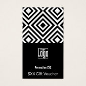 Elegant zwart wit relatiegeschenkbon Kaart (Voorkant)