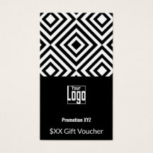 Elegant zwart wit relatiegeschenkbon Kaart