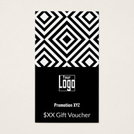 Elegant zwart wit relatiegeschenkbon Kaart