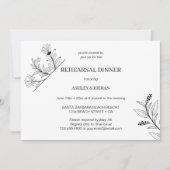 Elegant zwart-wit repetitie diner kaart (Voorkant)