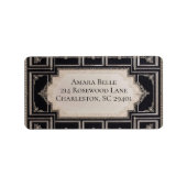 Elegant zwart wit retouradreslabel etiket (Voorkant)