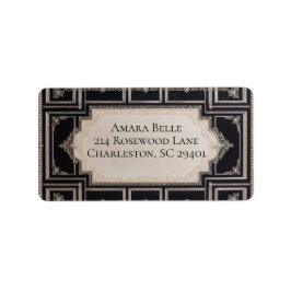 Elegant zwart wit retouradreslabel etiket
