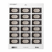 Elegant zwart wit retouradreslabel etiket (Full Sheet)