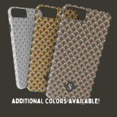 Elegant zwart wit Retro Bloemenpatroon Monogram Case-Mate iPhone Case