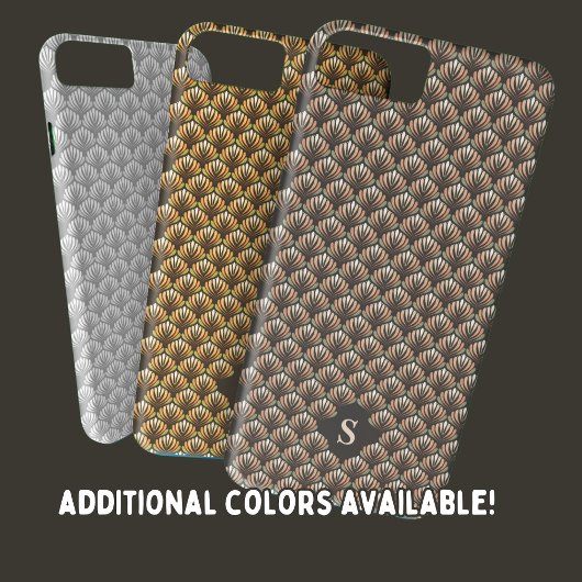 Elegant zwart wit Retro Bloemenpatroon Monogram Case-Mate iPhone Case