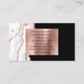 Elegant Zwart Wit Roos Goud Agaat Luxe Visitekaartje (Achterkant)