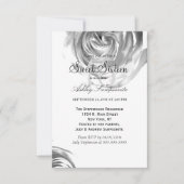 Elegant  zwart-wit roze afdrukken kaart (Voorkant)