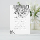 Elegant  zwart-wit roze afdrukken kaart (Staand voorkant)