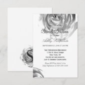 Elegant  zwart-wit roze afdrukken kaart (Voorkant / Achterkant)