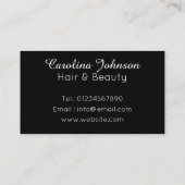 Elegant zwart wit roze zebra haar & beauty visitekaartje (Achterkant)